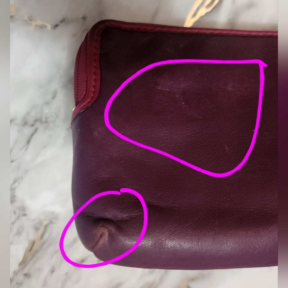 🌷Vintage Coach Daisy Leather Double Wallet / Wrislet in Magenta and Purple🌷 - Picture 14 of 15